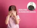 Dziewczynka zakrywa oczy, obok napis "Modlitwa za nerwowe dziecko" i wizerunek księdza.