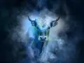 Byk, 21.05 znak zodiaku, majestatycznie kroczy przez kosmiczną mgławicę.