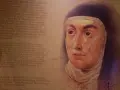 Portret zakonnicy z tekstem o modlitwie o przyjaciela.