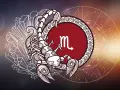 Skorpion, 23.10 znak zodiaku, z symbolem i konstelacjami.