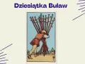 Karta "Dziesiątka Buław" symbolizuje ciężar obowiązków i wyzwań. Człowiek dźwiga dziesięć buław, co odzwierciedla ten of wands znaczenie.
