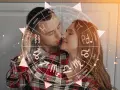 Para zakochanych, nad którymi unosi się koło zodiaku, symbolizujące połączenie znaków zodiaku.