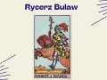Rycerz buław na koniu, w zbroi, z buławą w dłoni, wyrusza na przygodę.