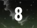 Biała ósemka na tle nocnego nieba z gwiazdami i mgławicami. 88 znaczenie ukryte w kosmicznej głębi.