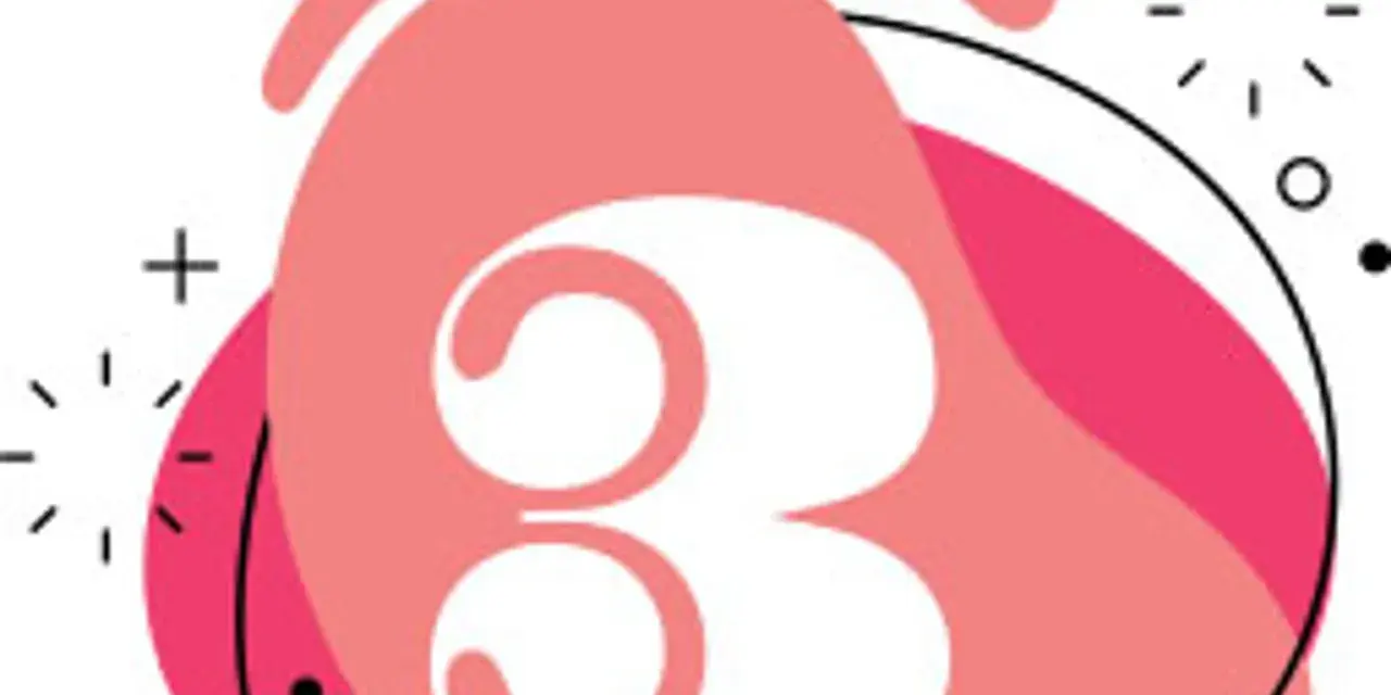 Grafika z liczbą 3, która może pomóc w zrozumieniu, jak obliczyć liczbę numerologiczną.