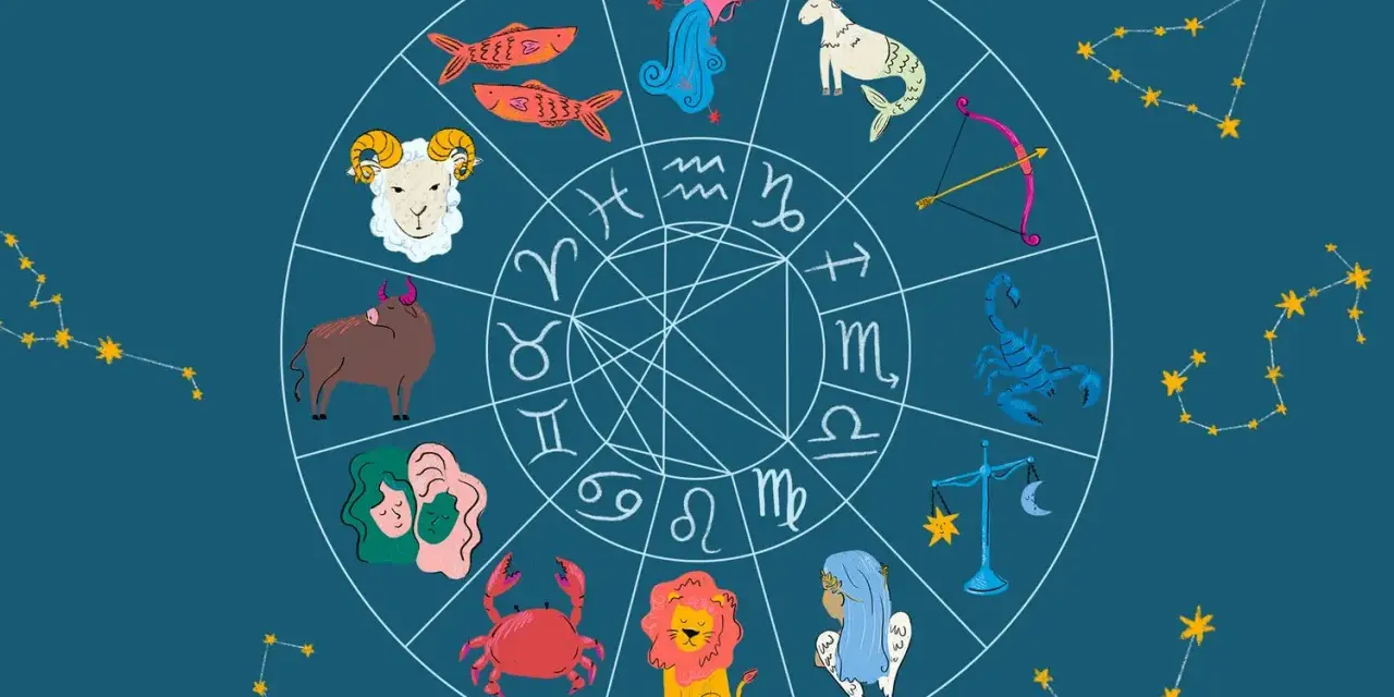 Zodiak z symbolami: Baran, Byk, Bliźnięta (od 21 maja do 20 czerwca), Rak, Lew, Panna, Waga, Skorpion, Strzelec, Koziorożec, Wodnik, Ryby.