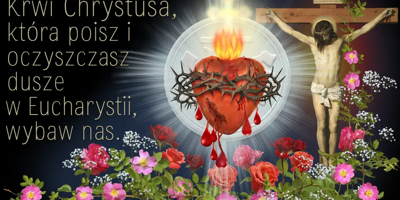 Serce Jezusa, z którego spływa krew, otoczone koroną cierniową, symbolizuje modlitwę za konających.