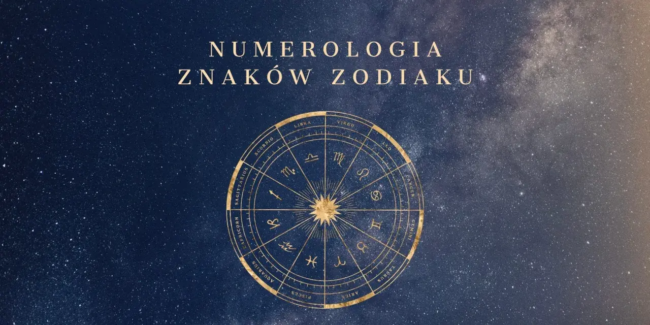 Złoty krąg zodiaku na tle nocnego nieba. Numerologia a znak zodiaku - odkryj powiązania między liczbami a gwiazdami.