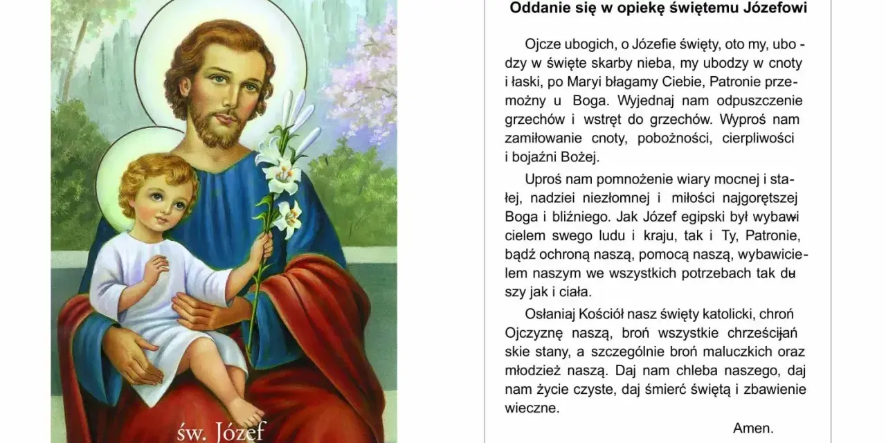 Św. Józef z Dzieciątkiem Jezus, patron dzieci. Modlitwa egzorcyzm za dzieci.