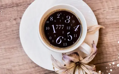 Kawa z numerologią. Liczby 5 i 8 w kawie, jakby zapowiadały przyszłość.