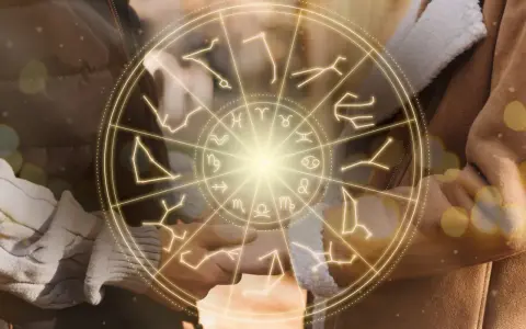 Zodiakalny krąg z konstelacjami, sugerujący idealnego partnera dla strzelca.