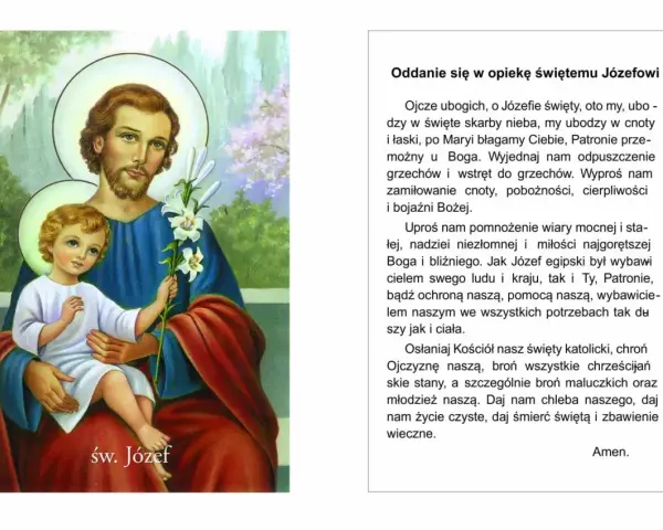 Św. Józef z Dzieciątkiem Jezus, patron dzieci. Modlitwa egzorcyzm za dzieci.