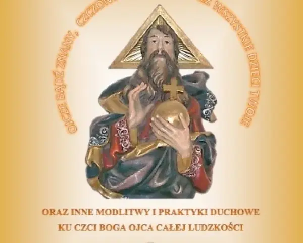 Rzeźba przedstawia Boga Ojca z krzyżem i kulą ziemską. Tekst nawiązuje do modlitwy "Ojcze nasz" i czci Boga Ojca.