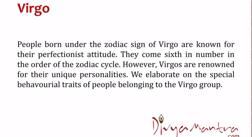 Znak zodiaku Panna (24.08) opisuje ludzi o perfekcjonistycznym usposobieniu, szóstych w cyklu zodiaku.