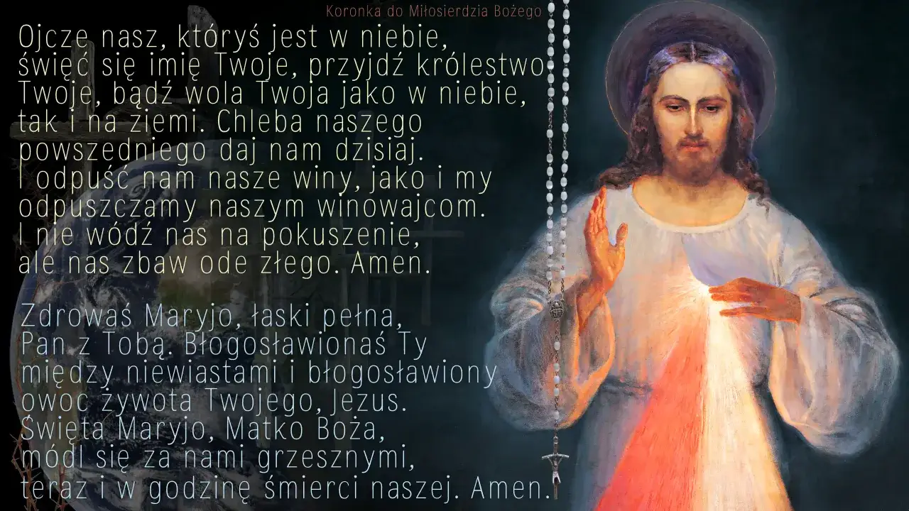 Obraz Jezusa Miłosiernego z modlitwą